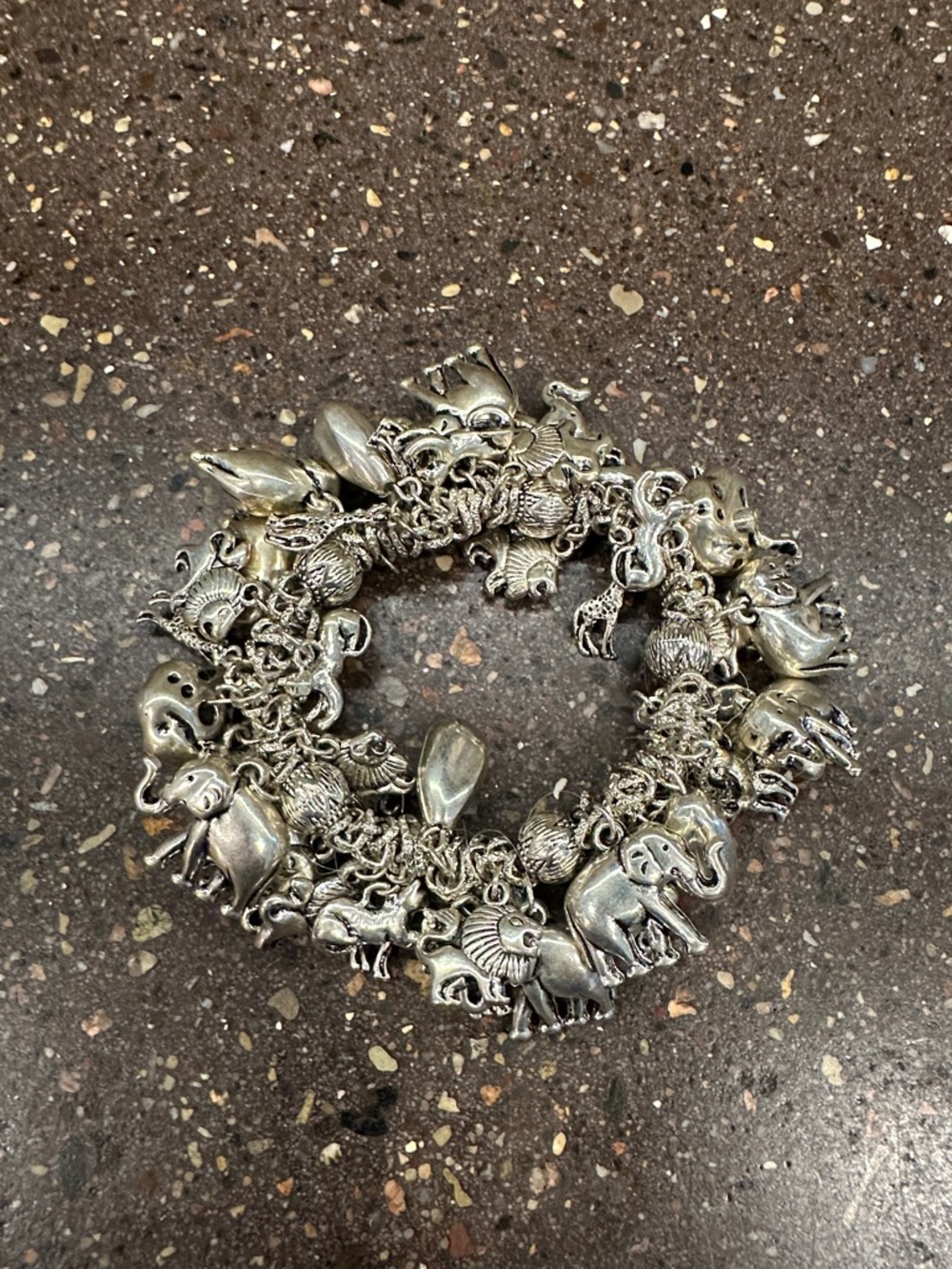 Silver tone Safari Charm Bracelet